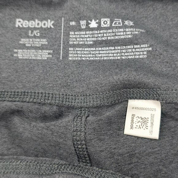 Reebok color block capri leggings gray pink size large - Picture 3 of 6